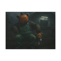 Spooky Pumpkin Head Canvas Art — Creepy Teddy Horror Wall Decor