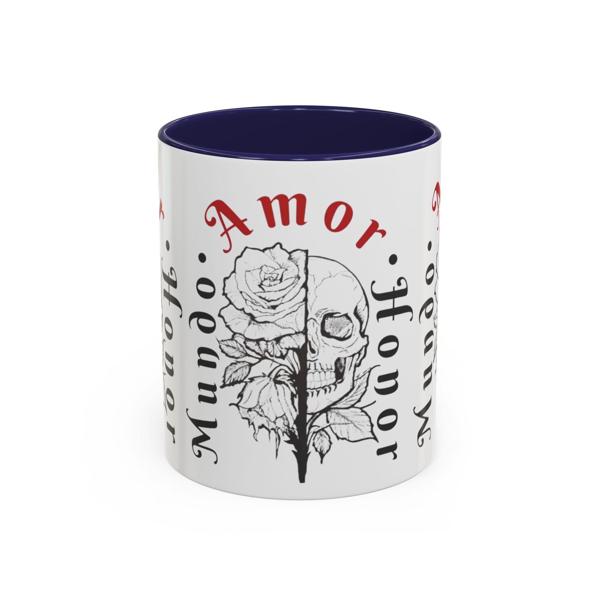 Amor y Honor Skull & Rose Accent Coffee Mug (11/15oz)