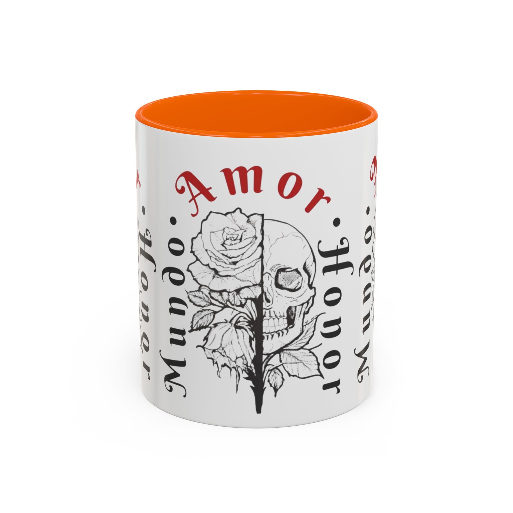 Amor y Honor Skull & Rose Accent Coffee Mug (11/15oz)