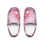 Pink Galaxy Indoor Slippers — Men’s Cozy Starry Marble Slip-Ons