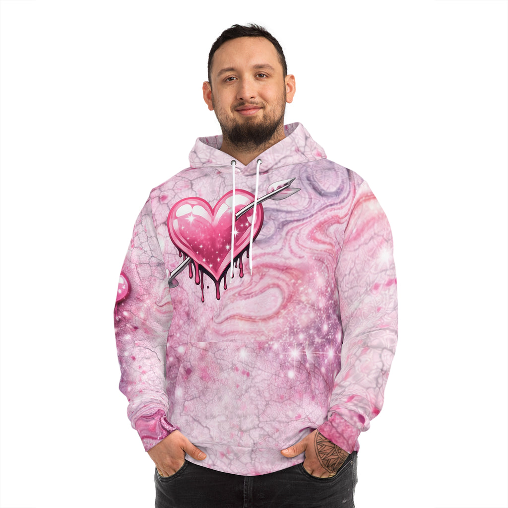 Valentine Pink Heart Galaxy Hoodie — Pink Heart Valentines Pullover