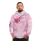 Valentine Pink Heart Galaxy Hoodie — Pink Heart Valentines Pullover