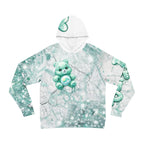 Teal Sparkle Bear Hoodie — Cute All-Over Print Fashion Hoodie