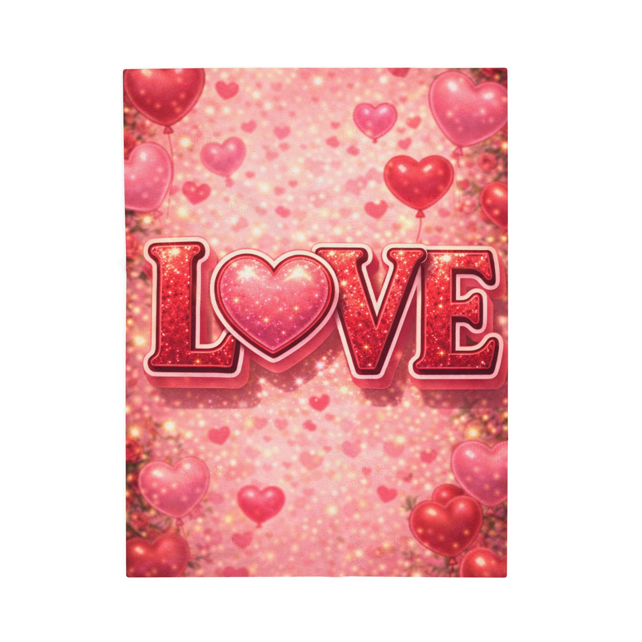Love Heart Velveteen Plush Blanket — Romantic Valentine’s Cozy Throw