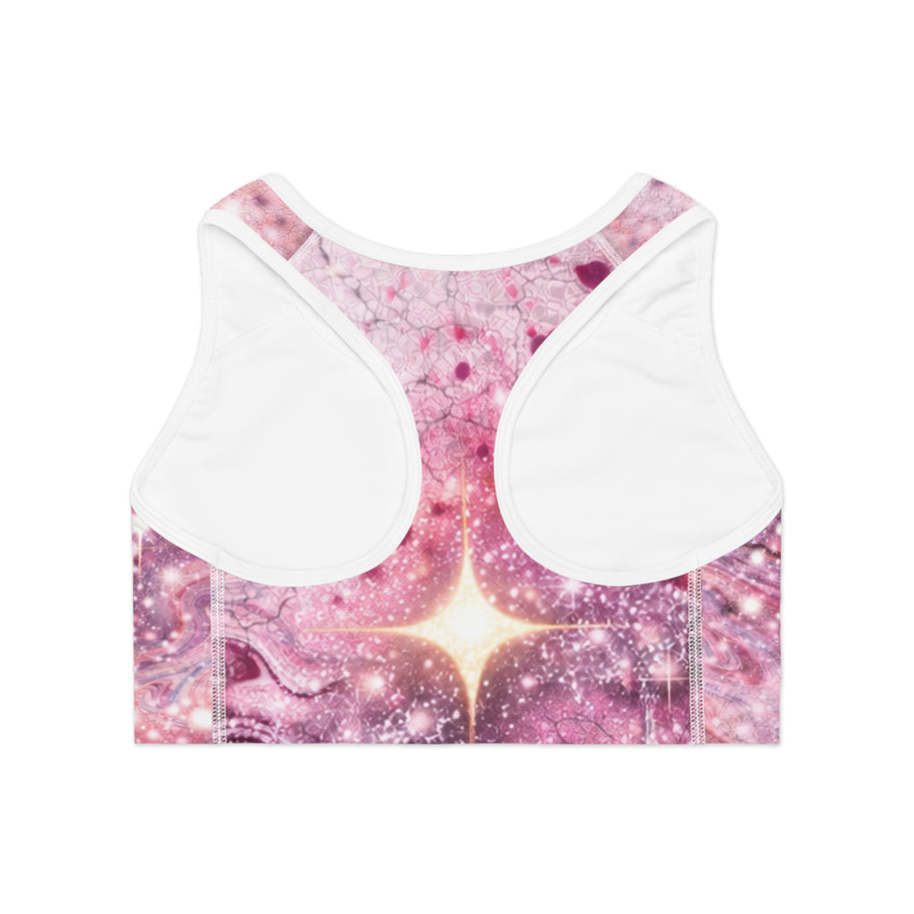 Pink Heart Arrow Sports Bra — Sparkling Cute Valentine Activewear