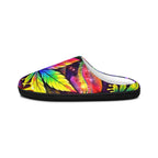Psychedelic 420 Rainbow Leaf Indoor Slippers