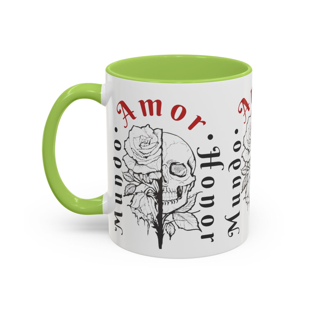 Amor y Honor Skull & Rose Accent Coffee Mug (11/15oz)