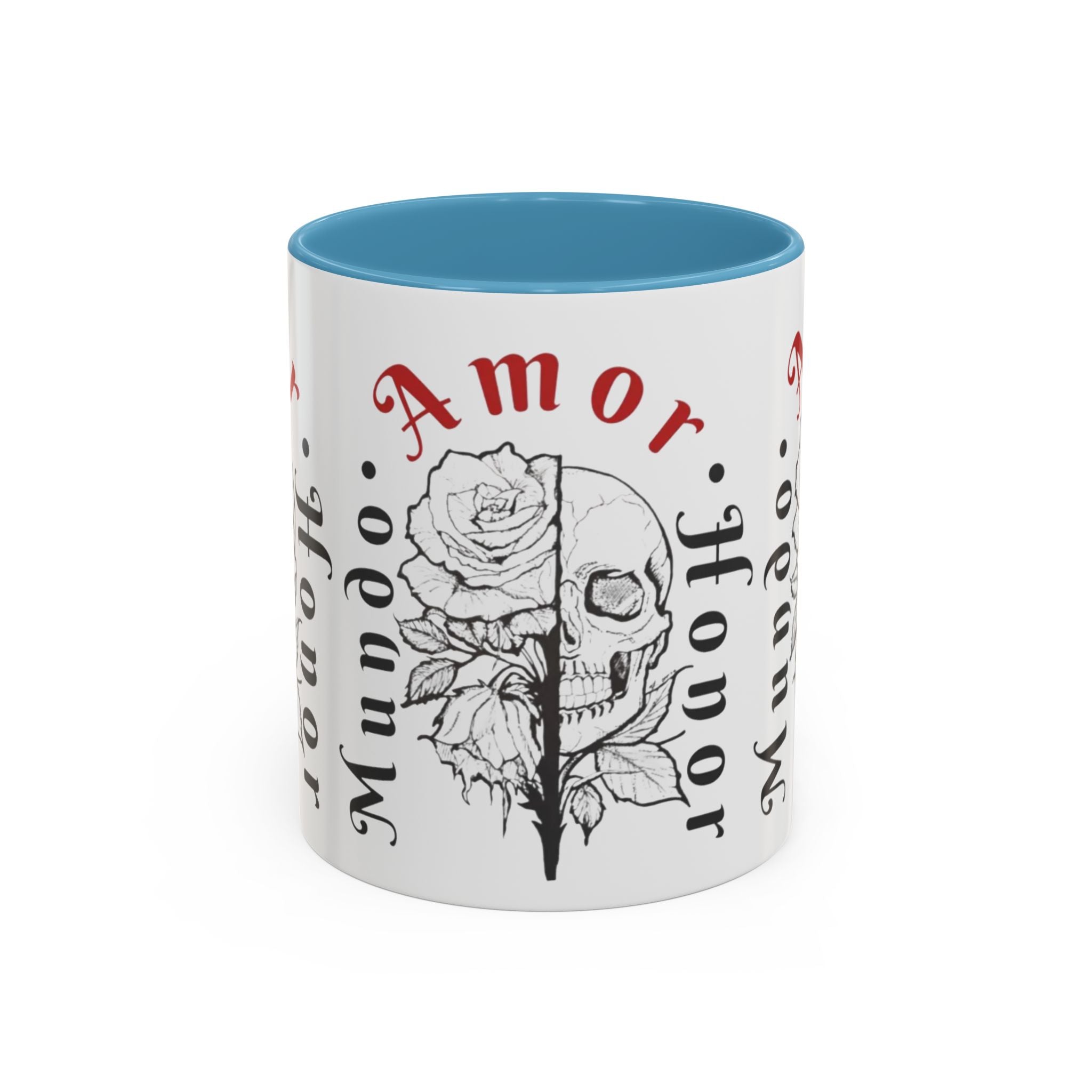 Amor y Honor Skull & Rose Accent Coffee Mug (11/15oz)