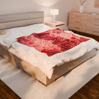 Love Heart Velveteen Plush Blanket — Romantic Valentine’s Cozy Throw