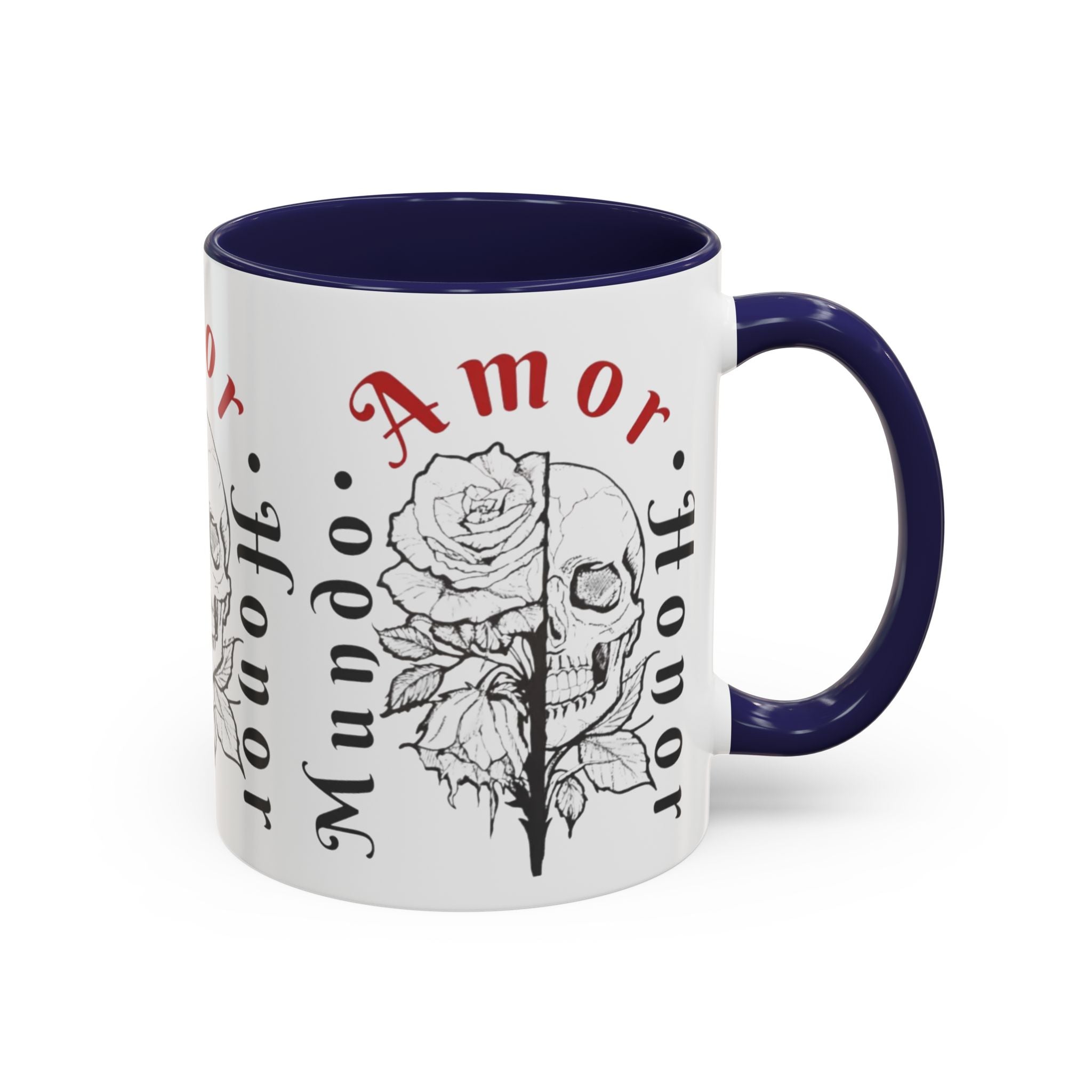 Amor y Honor Skull & Rose Accent Coffee Mug (11/15oz)