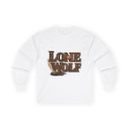 Lone Wolf Long Sleeve Tee — Vintage Wolf Portrait Graphic