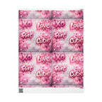 Valentine Pink "Love XO Cutie" Wrapping Paper