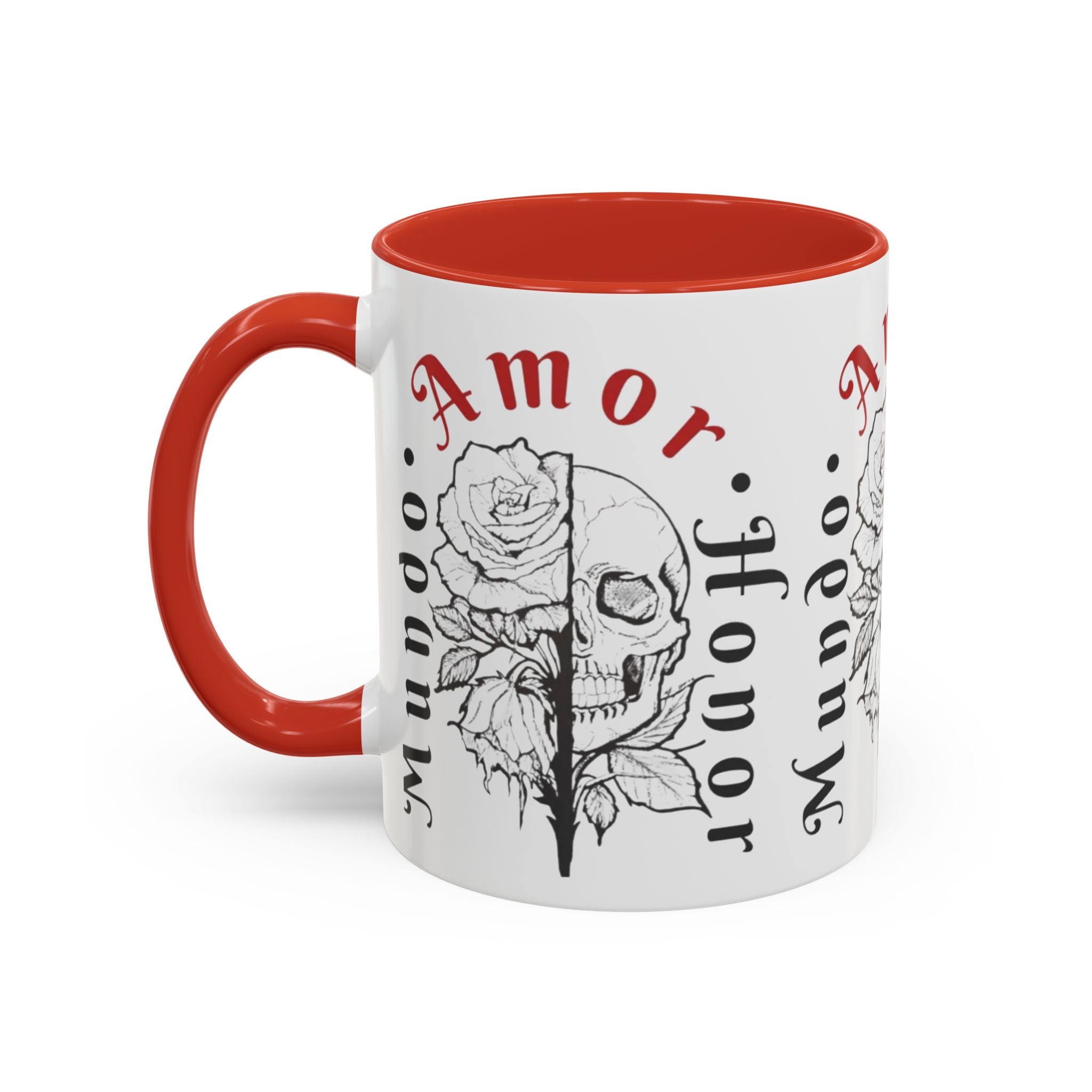 Amor y Honor Skull & Rose Accent Coffee Mug (11/15oz)