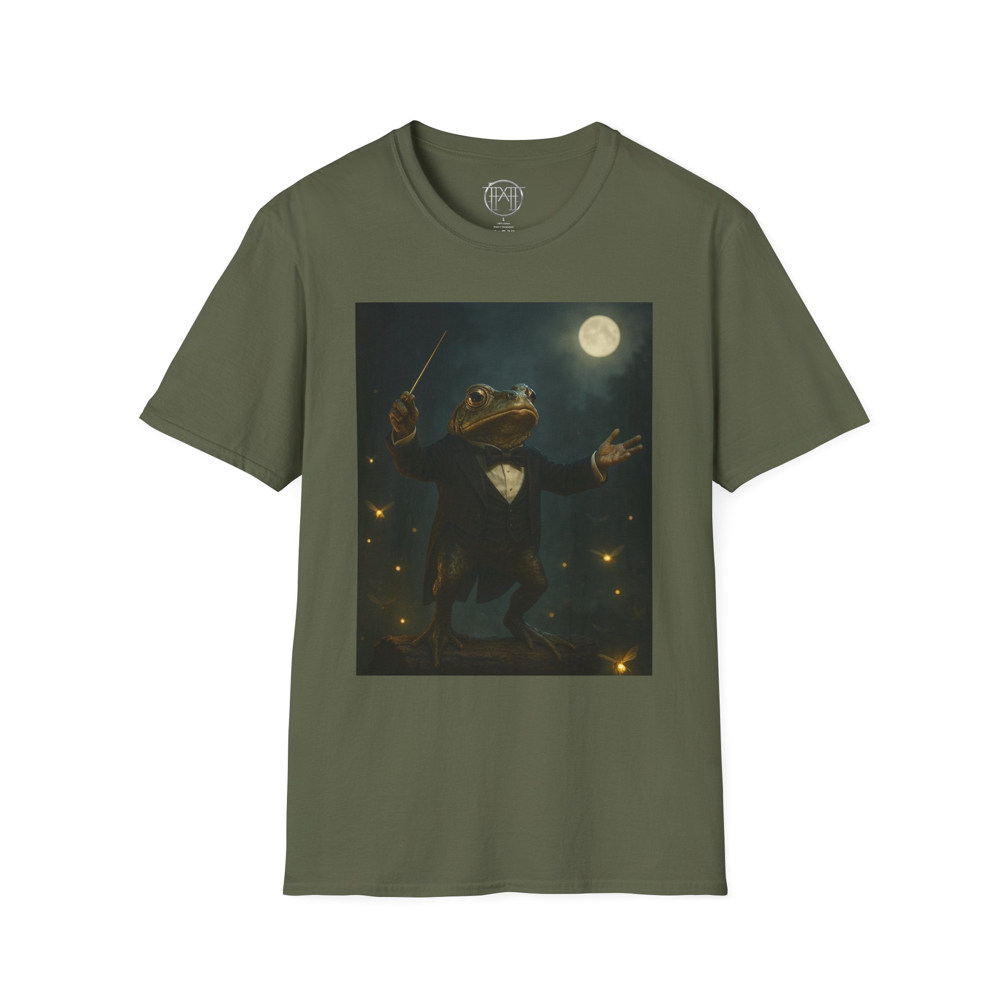 Frog Conductor T‑Shirt — Moonlit Orchestral Fantasy Graphic Tee