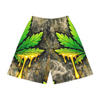 Dripping Cannabis Leaf AOP Men’s Sports Shorts — Bold Streetwear Activewear