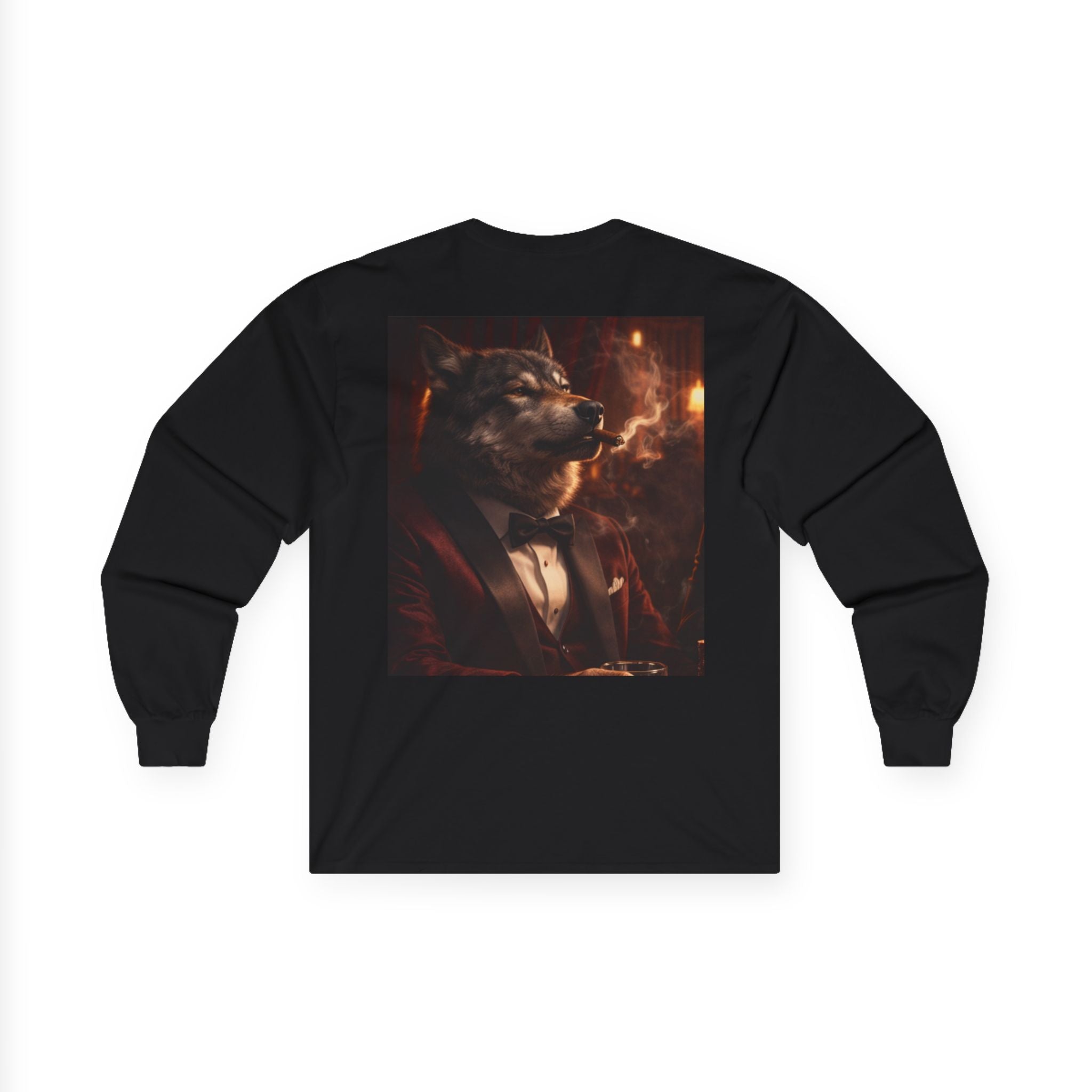 Lone Wolf Long Sleeve Tee — Vintage Wolf Portrait Graphic