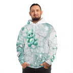 Teal Sparkle Bear Hoodie — Cute All-Over Print Fashion Hoodie
