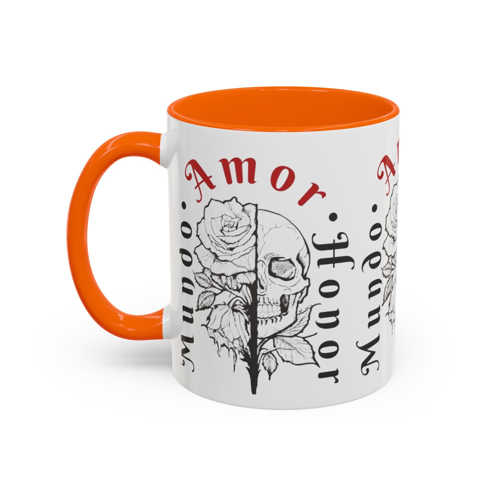 Amor y Honor Skull & Rose Accent Coffee Mug (11/15oz)