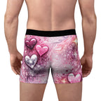 Pink Drippy Hearts Boxer Briefs — Men's Valentine's Day All-Over Print