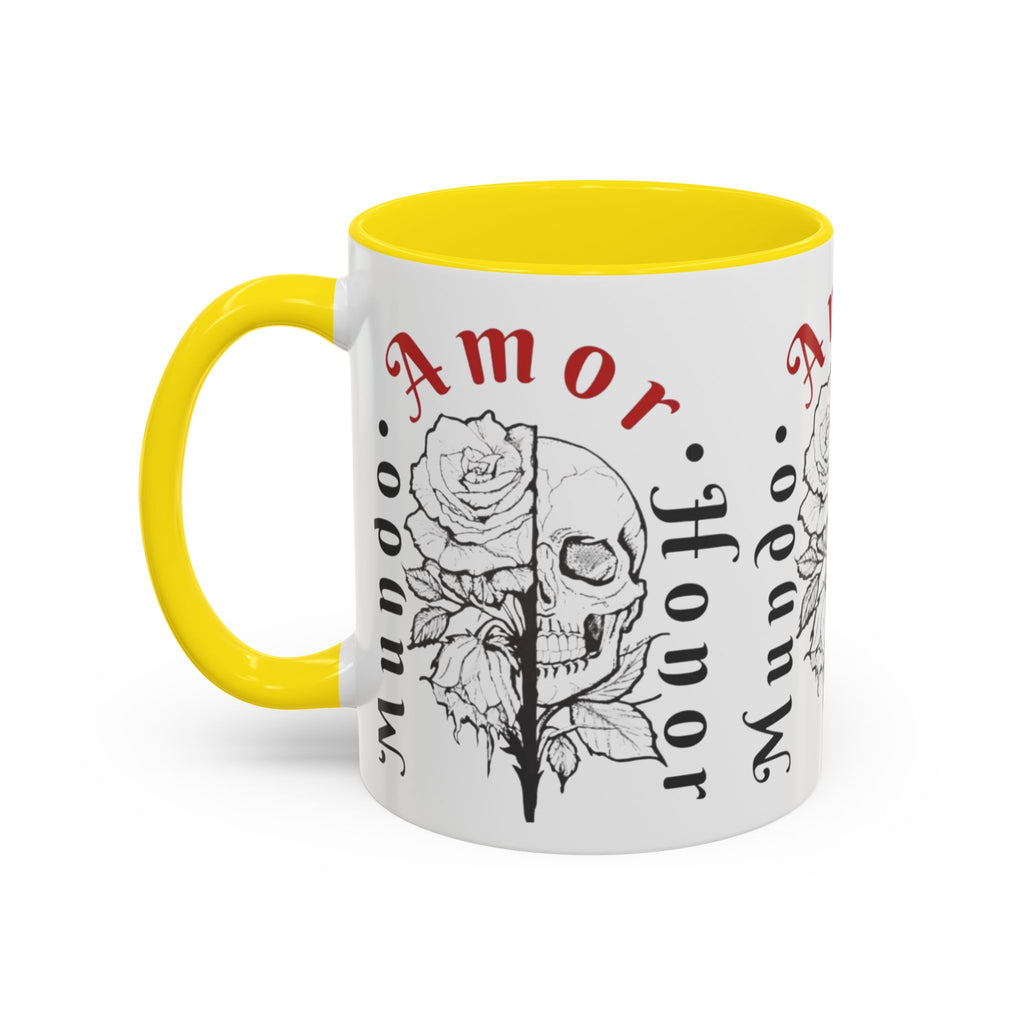Amor y Honor Skull & Rose Accent Coffee Mug (11/15oz)