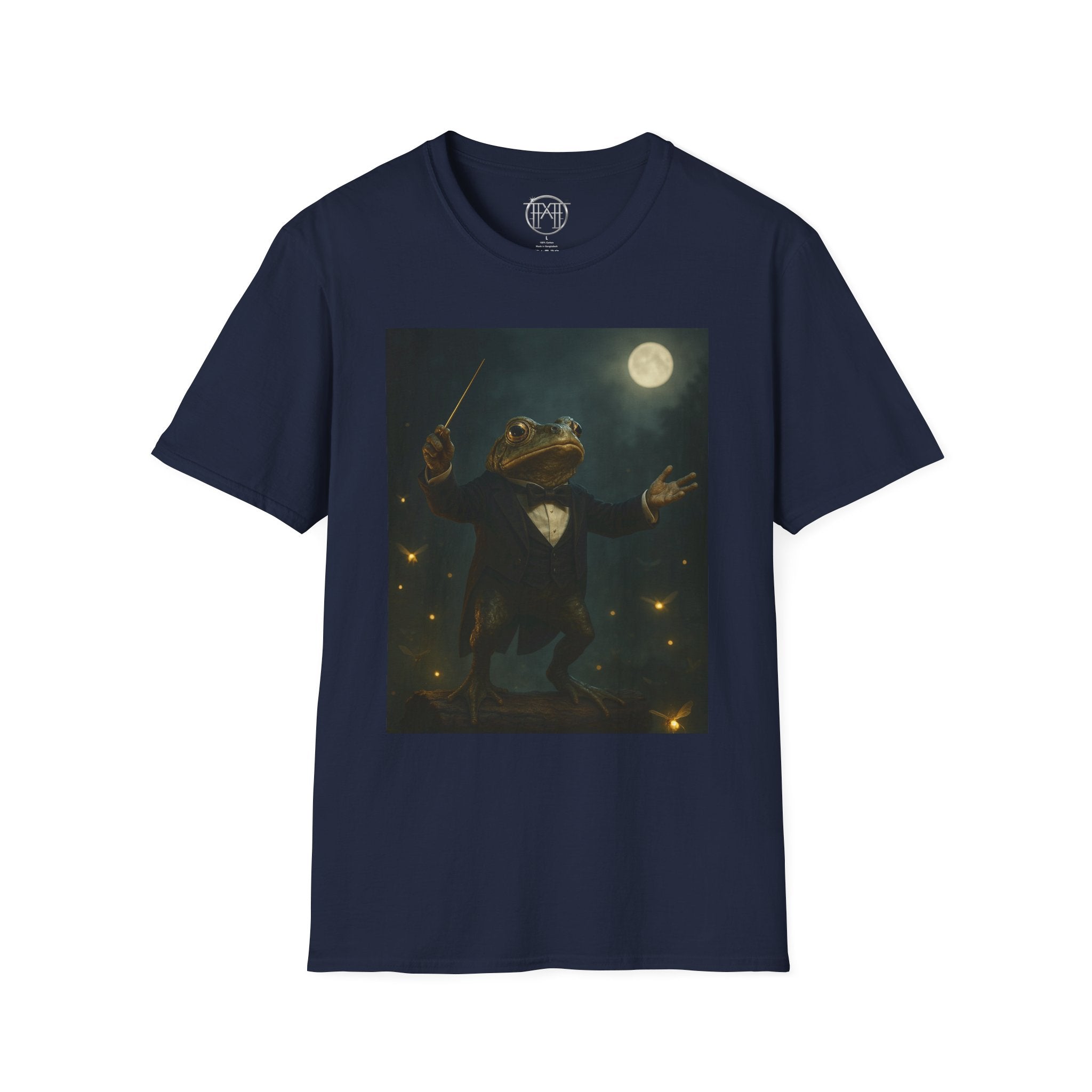 Frog Conductor T‑Shirt — Moonlit Orchestral Fantasy Graphic Tee