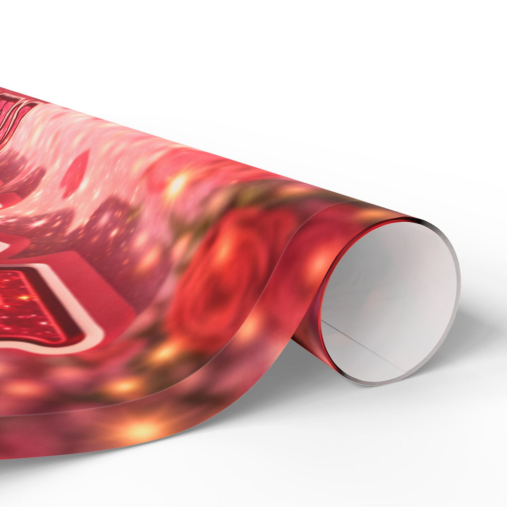 Valentine’s Day Wrapping Paper Roll — Red Heart Messages: Love, Be Mine, XOXO