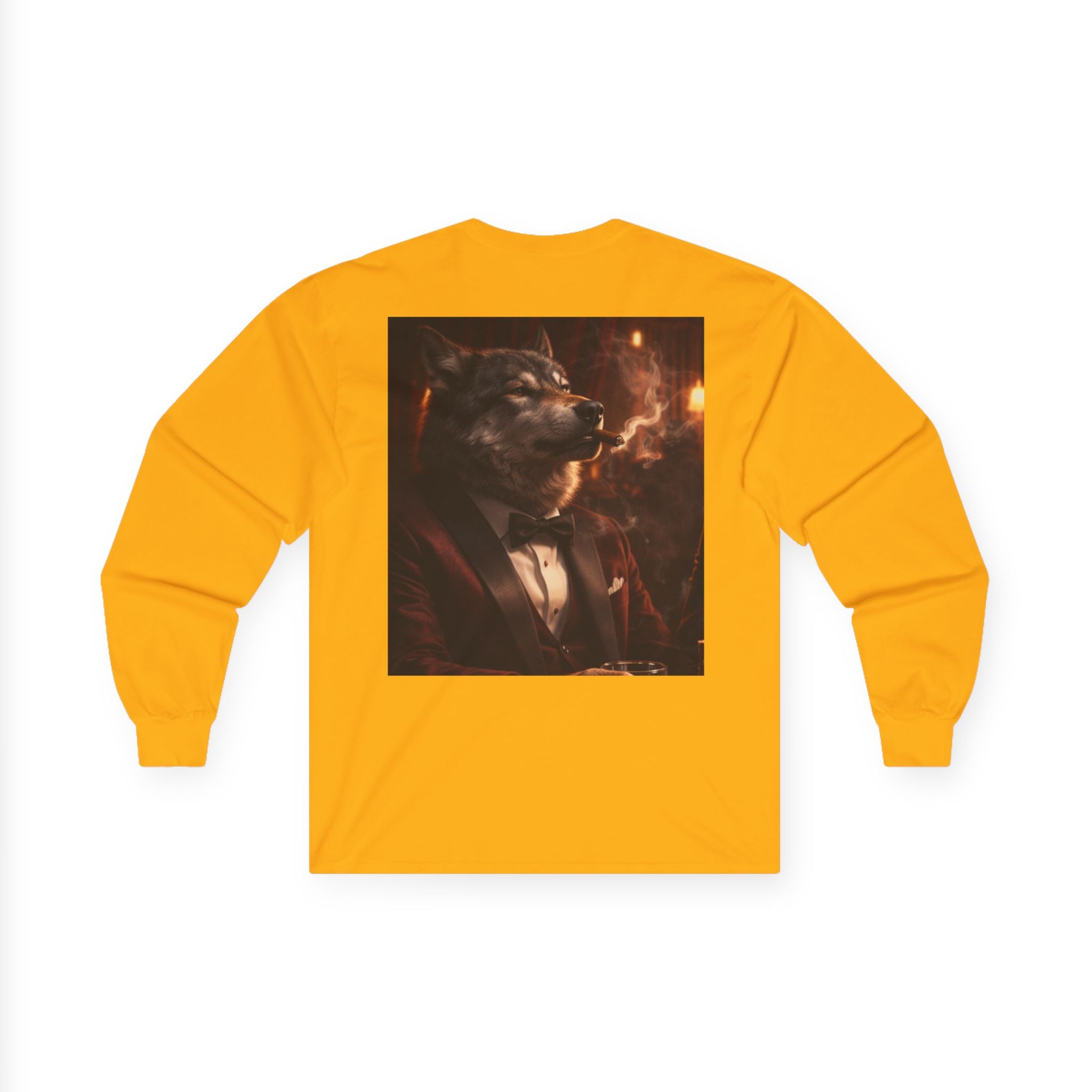 Lone Wolf Long Sleeve Tee — Vintage Wolf Portrait Graphic