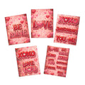 Valentine Love Cards - 5-Pack Greeting Card Set (Be Mine, XOXO, Love You)
