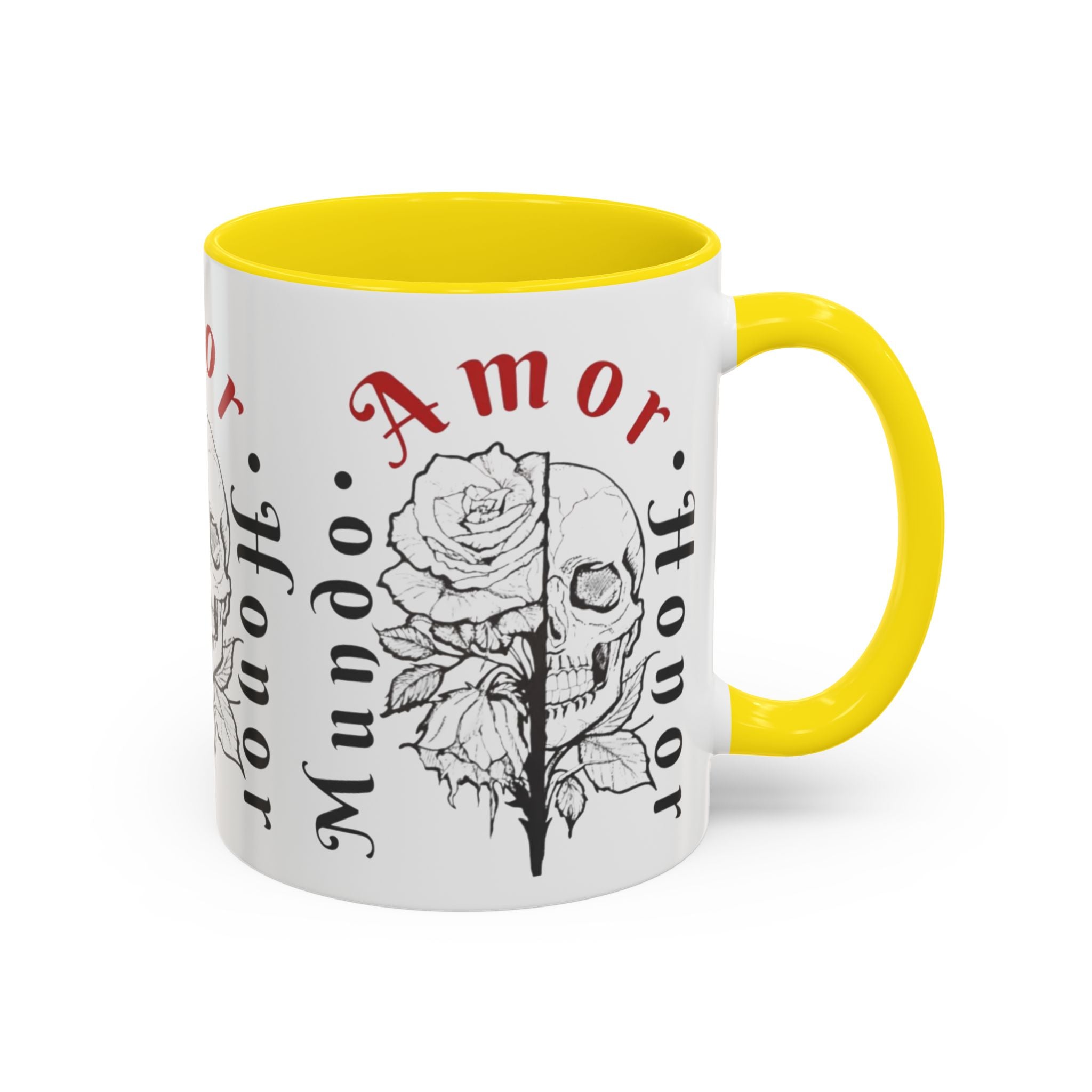 Amor y Honor Skull & Rose Accent Coffee Mug (11/15oz)