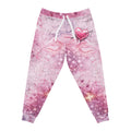 Valentine's Pink Galaxy Marble Athletic Joggers — Sparkle Space Print Sweatpants
