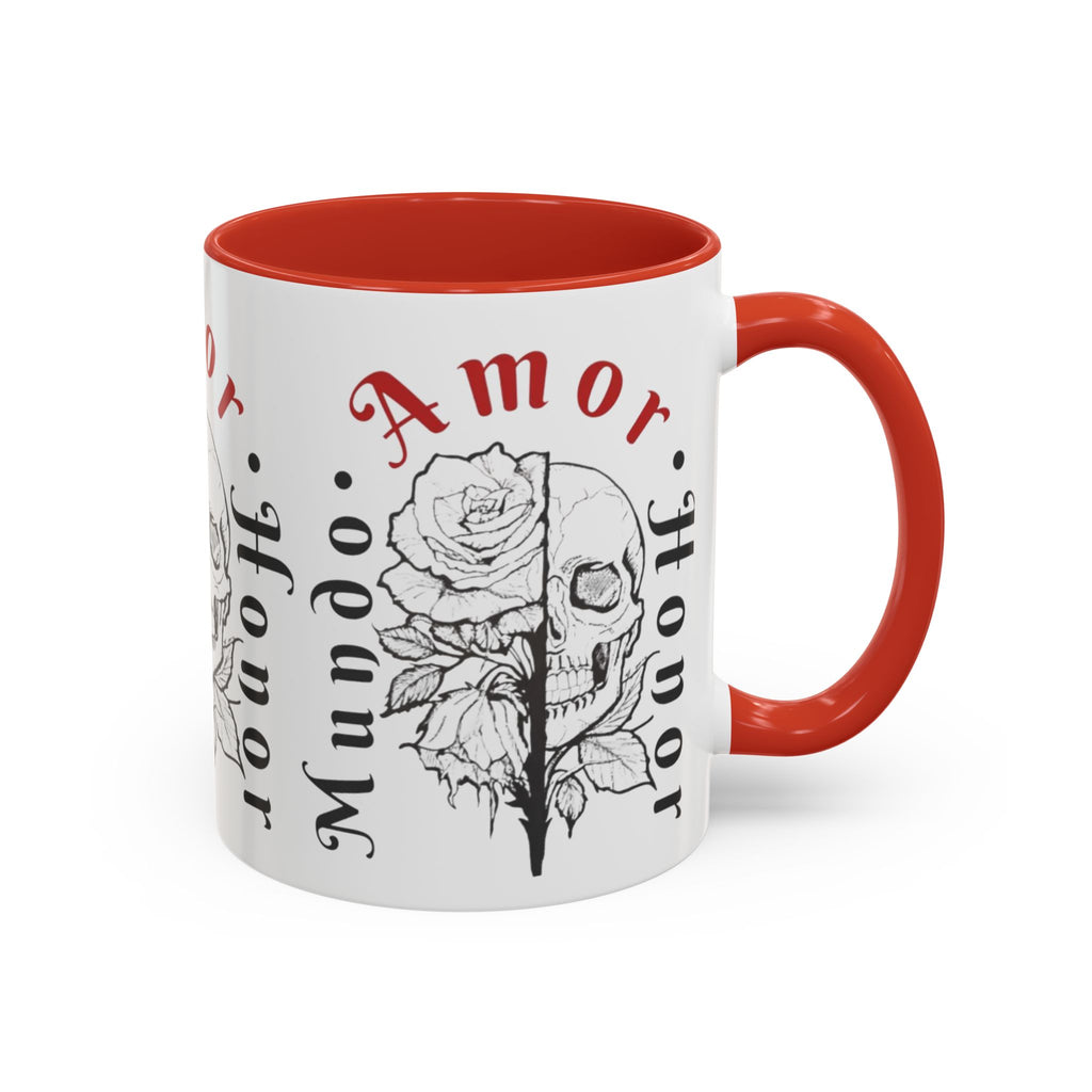 Amor y Honor Skull & Rose Accent Coffee Mug (11/15oz)