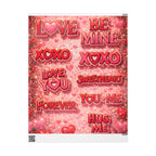 Valentine’s Day Wrapping Paper Roll — Red Heart Messages: Love, Be Mine, XOXO