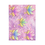 Pastel Rainbow Maple Leaf Velveteen Plush Blanket — Cozy Decorative Throw for Bedroom & Gifts