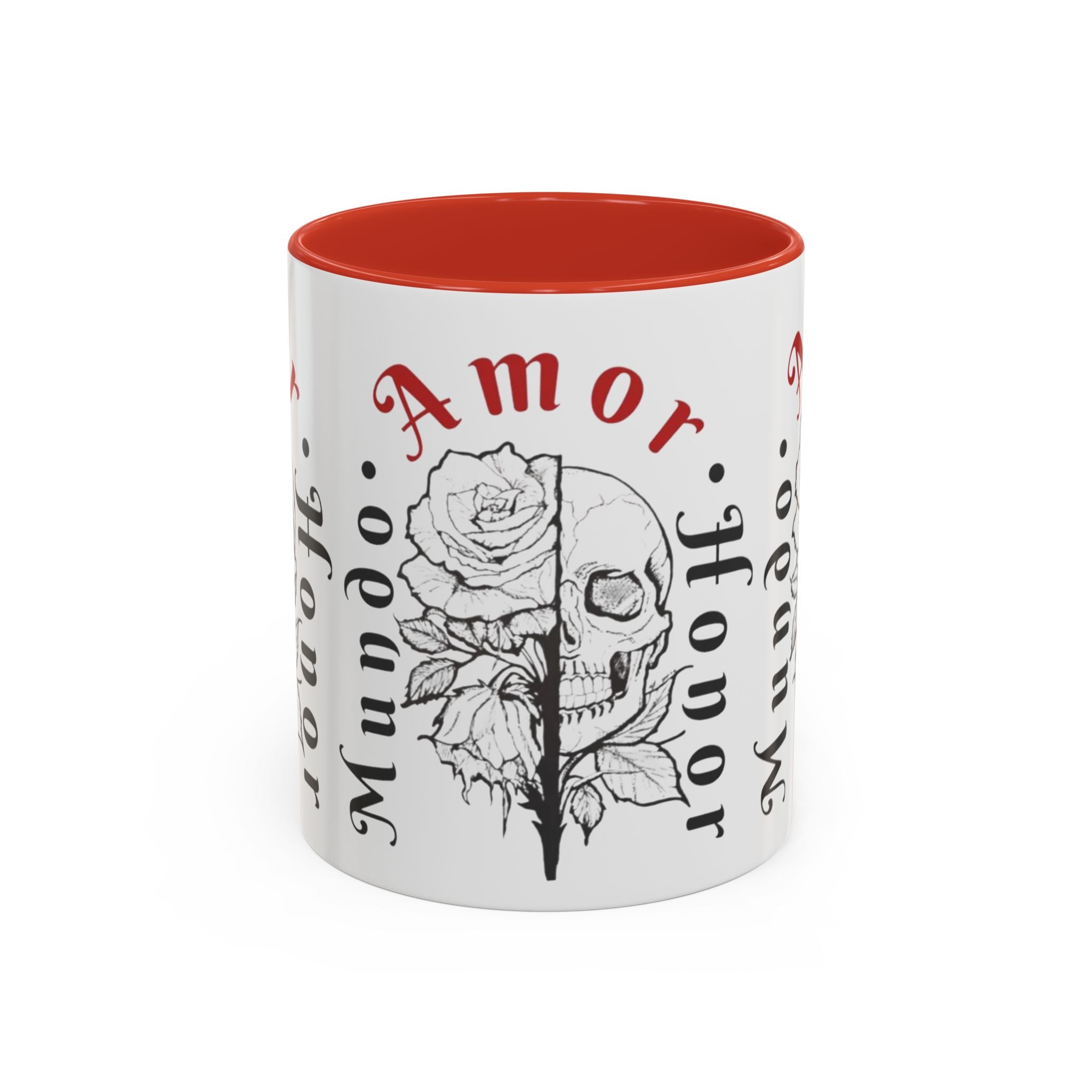 Amor y Honor Skull & Rose Accent Coffee Mug (11/15oz)