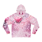 Valentine Pink Heart Galaxy Hoodie — Pink Heart Valentines Pullover