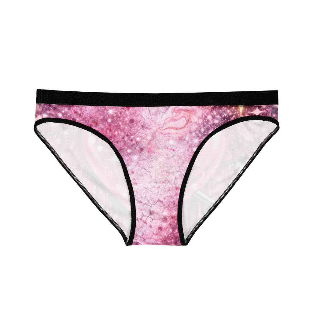 Pink Heart Galaxy Bikini Briefs — Glitter Drip Valentine’s Underwear
