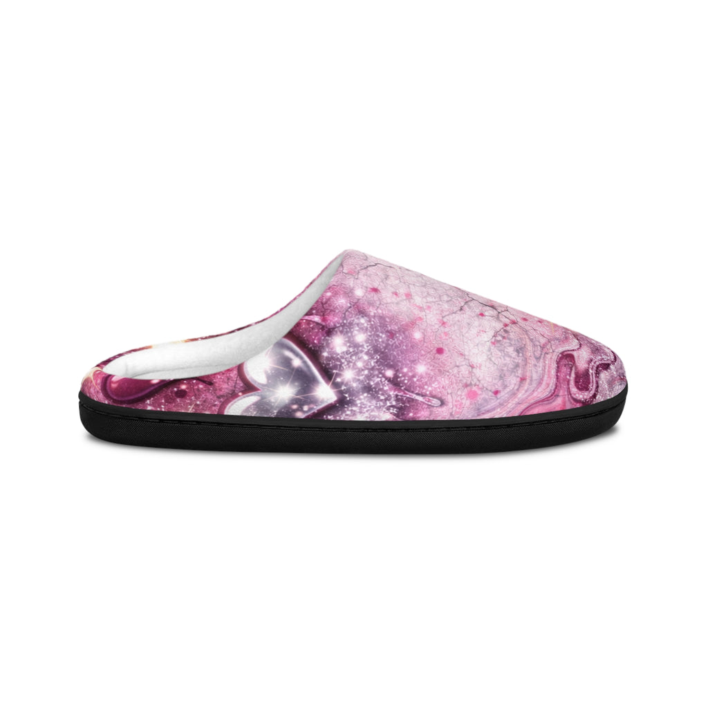 Pink Galaxy Indoor Slippers — Men’s Cozy Starry Marble Slip-Ons