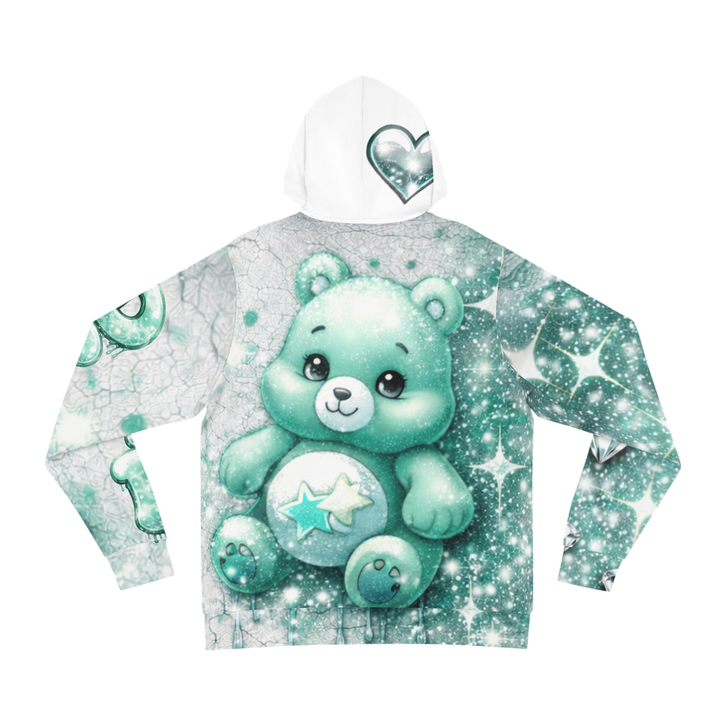 Teal Sparkle Bear Hoodie — Cute All-Over Print Fashion Hoodie