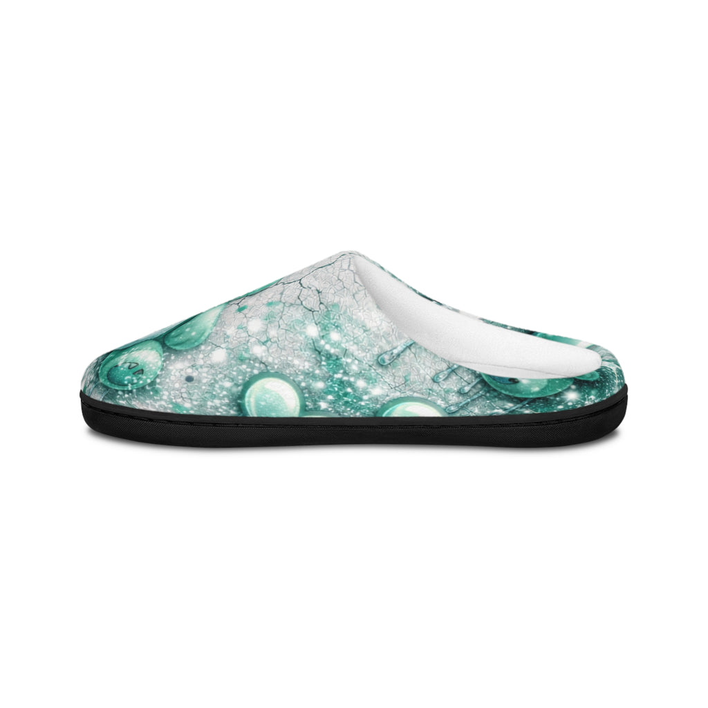 Cozy Green Teddy Bear Men's Indoor Slippers — Cute Care Bear Design