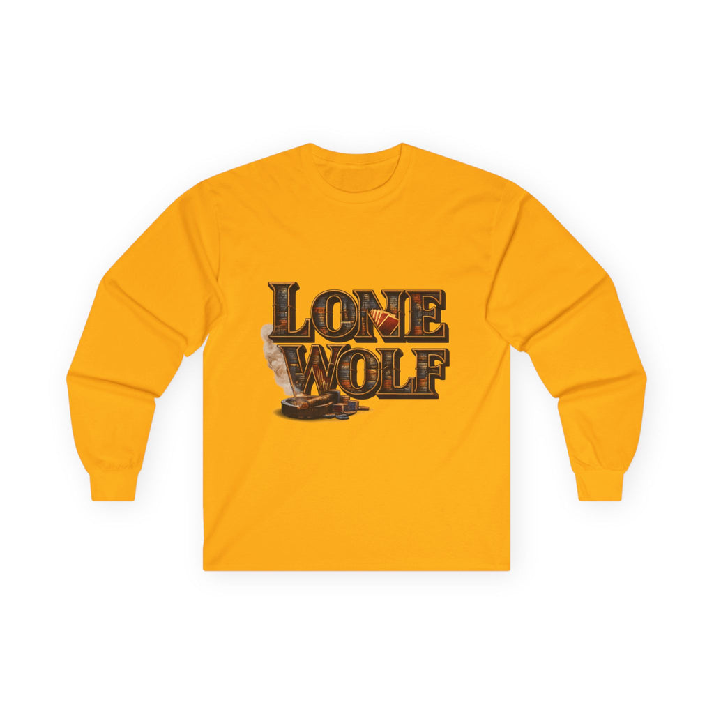 Lone Wolf Long Sleeve Tee — Vintage Wolf Portrait Graphic