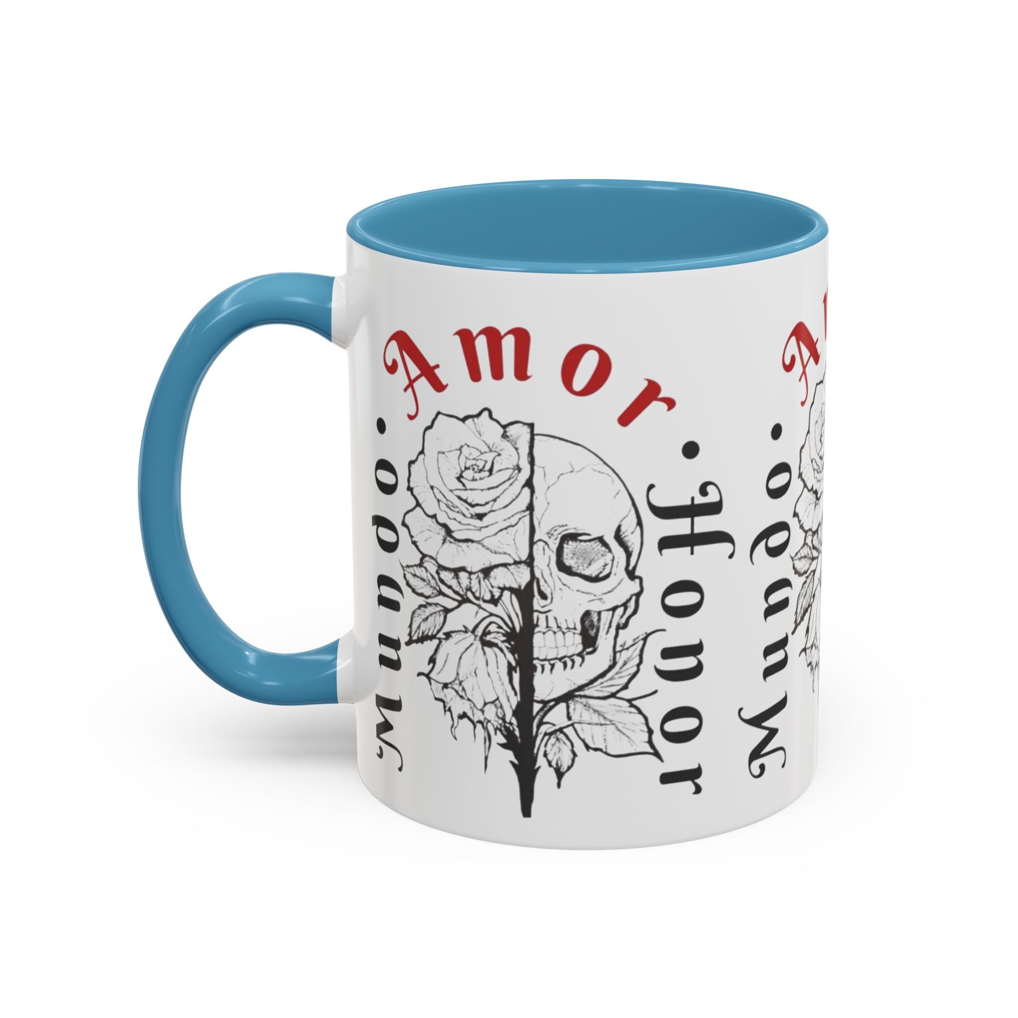 Amor y Honor Skull & Rose Accent Coffee Mug (11/15oz)