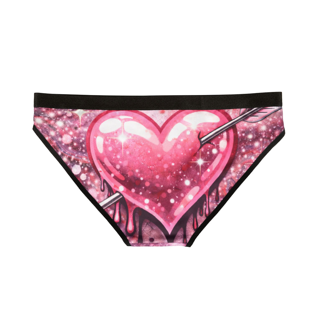 Pink Heart Galaxy Bikini Briefs — Glitter Drip Valentine’s Underwear