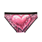Pink Heart Galaxy Bikini Briefs — Glitter Drip Valentine’s Underwear