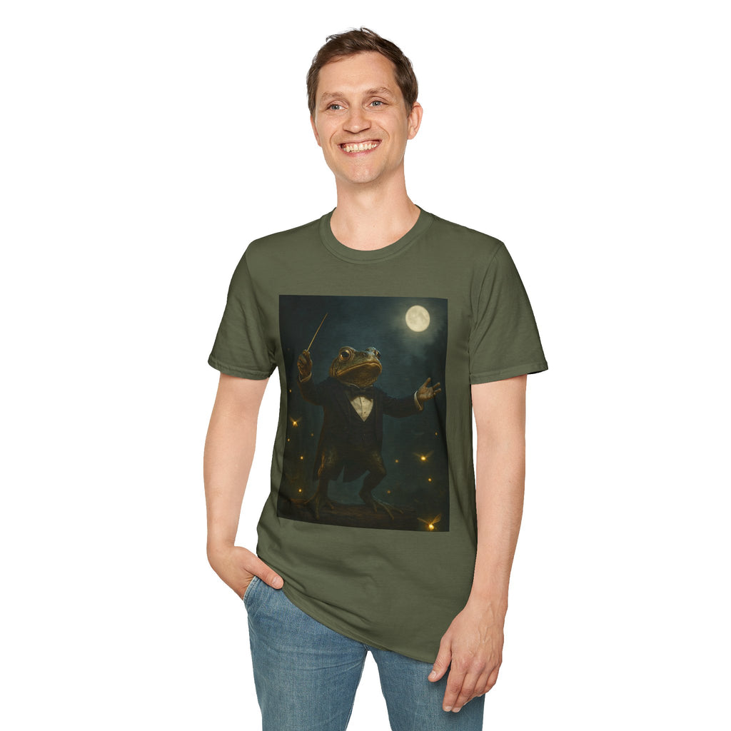 Frog Conductor T‑Shirt — Moonlit Orchestral Fantasy Graphic Tee