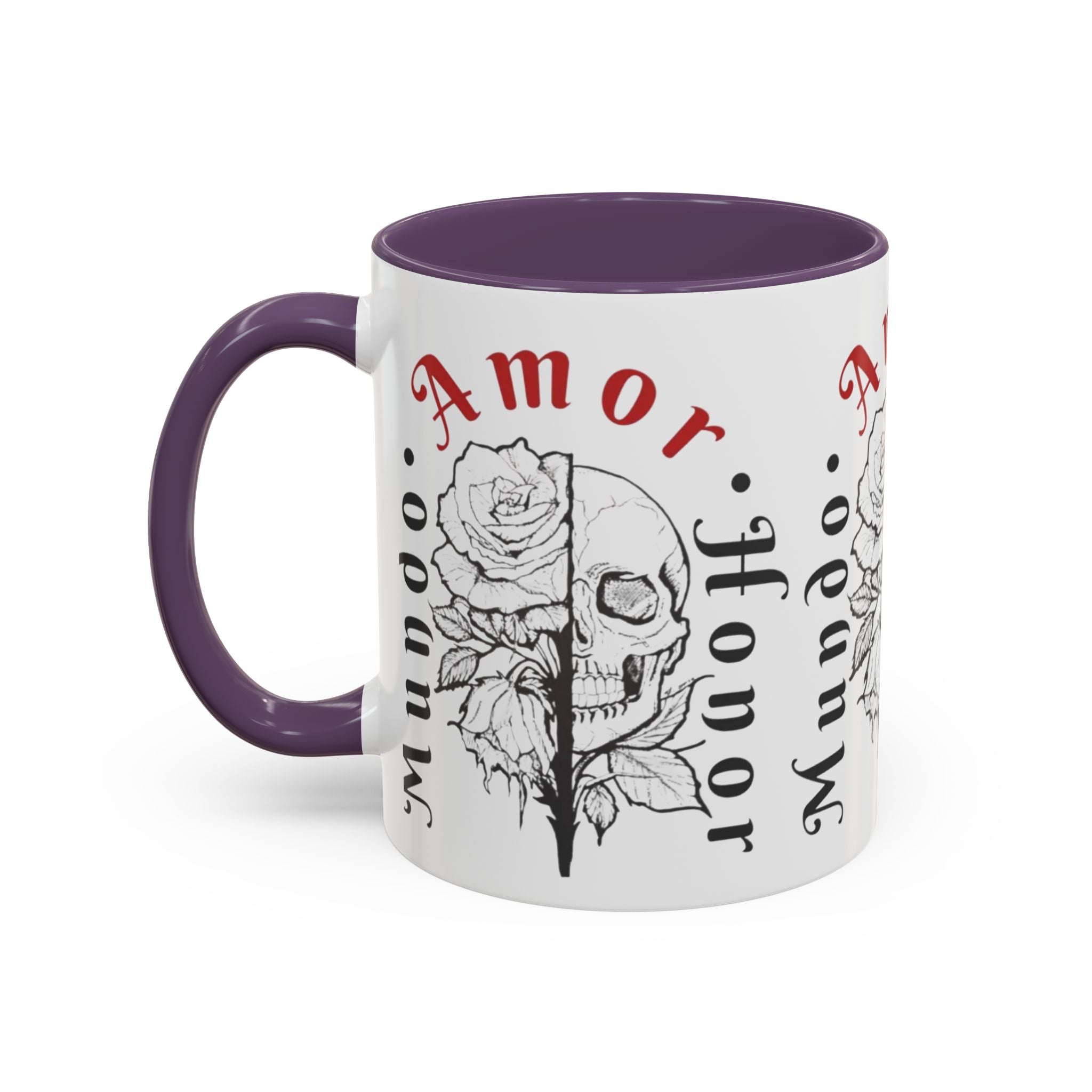 Amor y Honor Skull & Rose Accent Coffee Mug (11/15oz)
