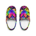 Psychedelic 420 Rainbow Leaf Indoor Slippers