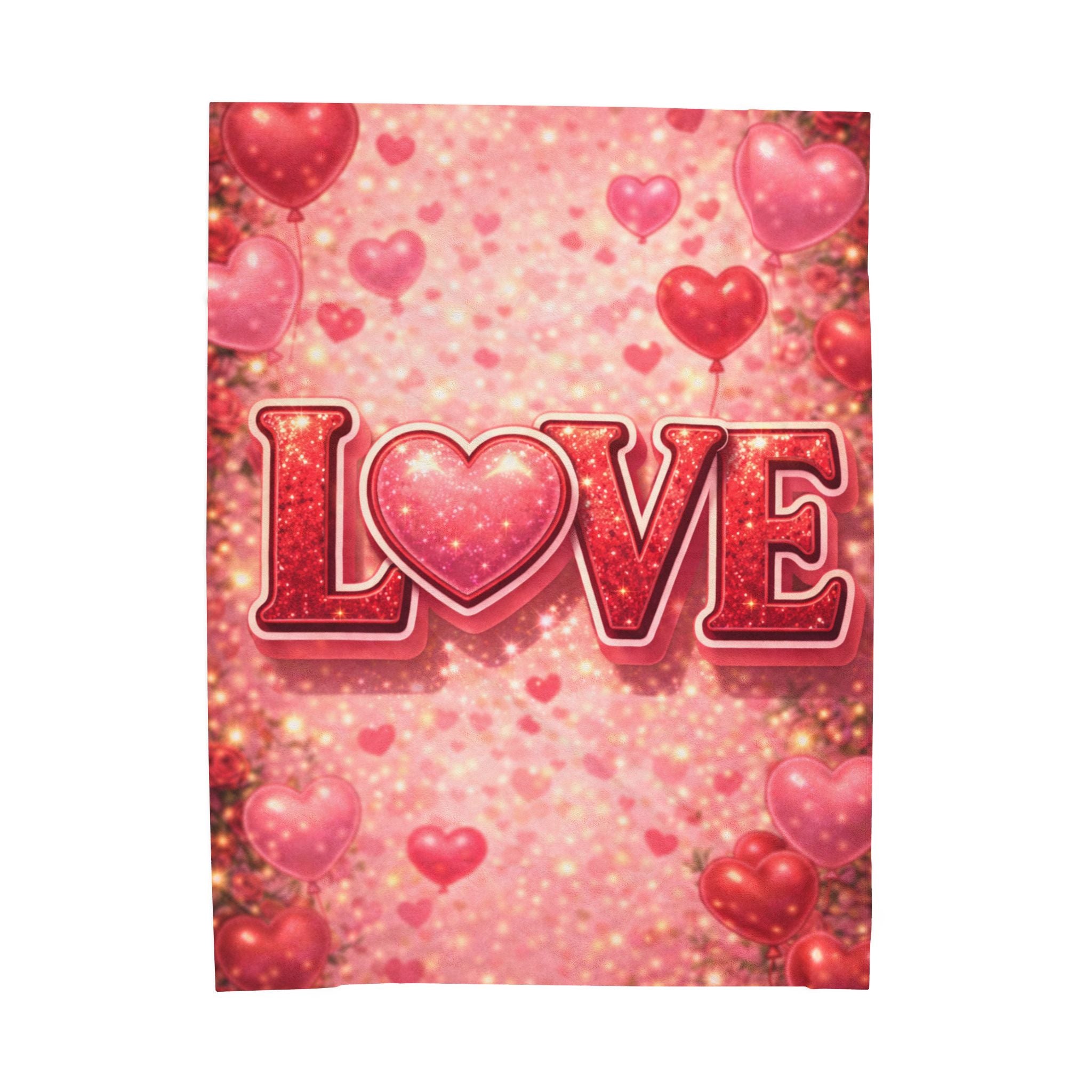 Love Heart Velveteen Plush Blanket — Romantic Valentine’s Cozy Throw