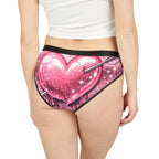 Pink Heart Galaxy Bikini Briefs — Glitter Drip Valentine’s Underwear