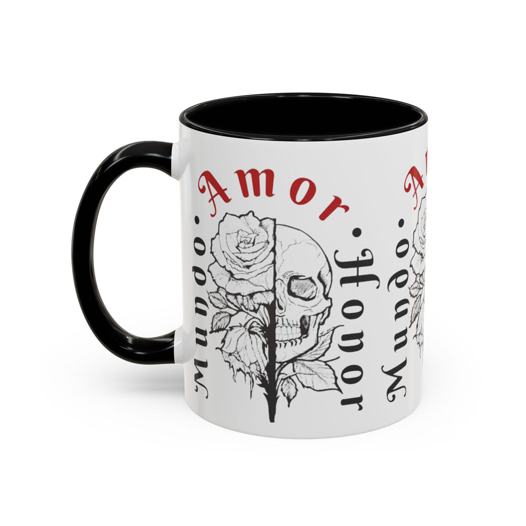 Amor y Honor Skull & Rose Accent Coffee Mug (11/15oz)