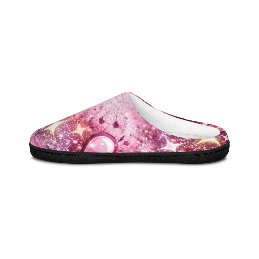 Pink Galaxy Indoor Slippers — Men’s Cozy Starry Marble Slip-Ons